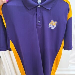 Purple and Gold Polo Shirt with Tiger Logo